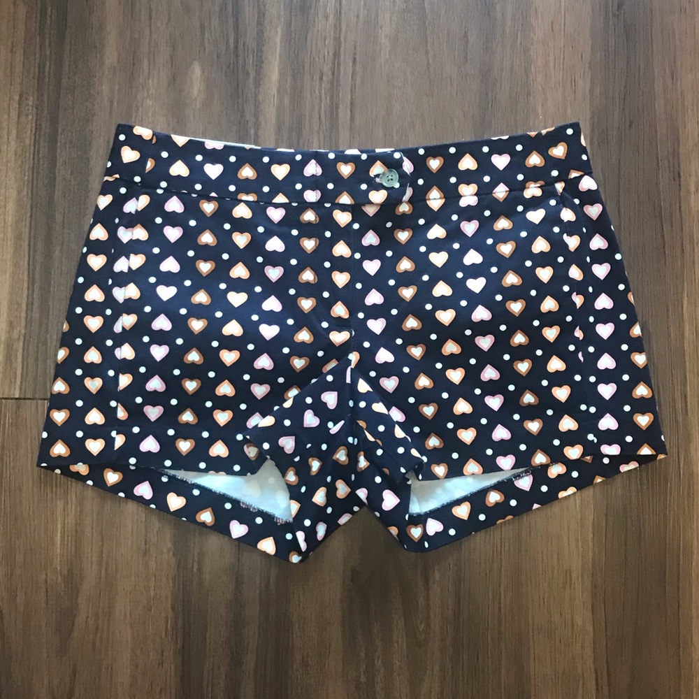 NWT J. Crew Heart Print Chino Shorts